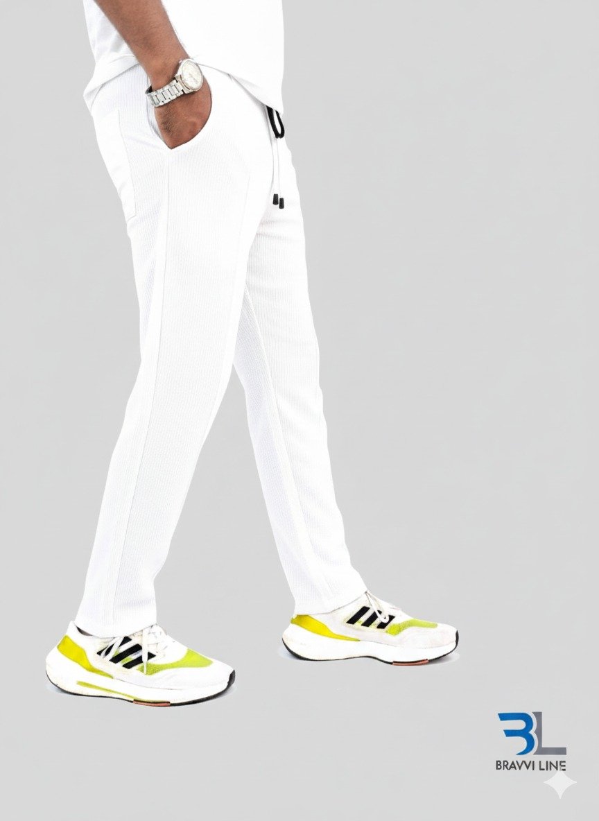 Men’s Slim Fit White Stretchable Trouser | Jogger Pants
