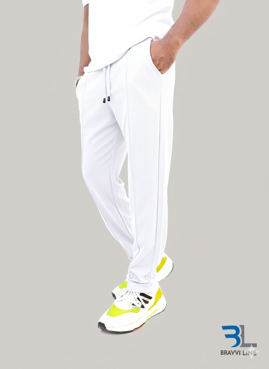 Men’s Slim Fit White Stretchable Trouser | Jogger Pants - Image 3