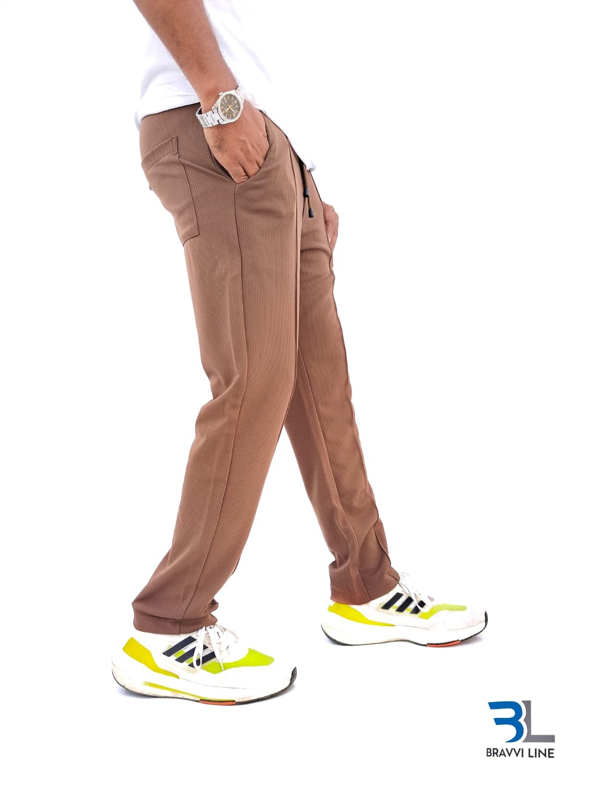 Men’s Slim Fit Brown Stretchable Trouser | Jogger Pants - Image 2